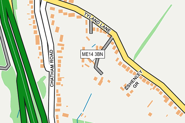 ME14 3BN map - OS OpenMap – Local (Ordnance Survey) ME14 3BN map - OS OpenMap – Local (Ordnance Survey)