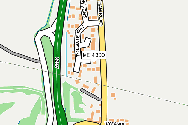 ME14 3DQ map - OS OpenMap – Local (Ordnance Survey) ME14 3DQ map - OS OpenMap – Local (Ordnance Survey)
