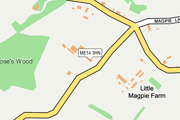 ME14 3HN map - OS OpenMap – Local (Ordnance Survey) ME14 3HN map - OS OpenMap – Local (Ordnance Survey)