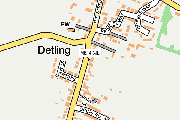 ME14 3JL map - OS OpenMap – Local (Ordnance Survey)