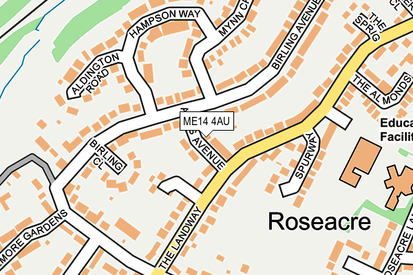ME14 4AU map - OS OpenMap – Local (Ordnance Survey) ME14 4AU map - OS OpenMap – Local (Ordnance Survey)