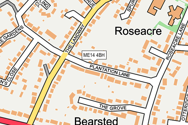 ME14 4BH map - OS OpenMap – Local (Ordnance Survey) ME14 4BH map - OS OpenMap – Local (Ordnance Survey)