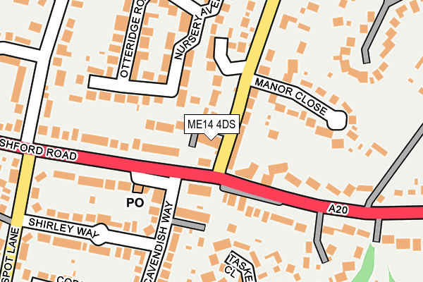 ME14 4DS map - OS OpenMap – Local (Ordnance Survey) ME14 4DS map - OS OpenMap – Local (Ordnance Survey)