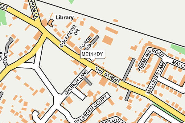 ME14 4DY map - OS OpenMap – Local (Ordnance Survey) ME14 4DY map - OS OpenMap – Local (Ordnance Survey)