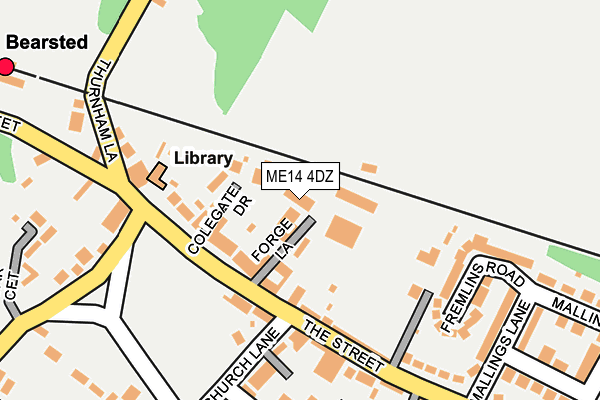 ME14 4DZ map - OS OpenMap – Local (Ordnance Survey) ME14 4DZ map - OS OpenMap – Local (Ordnance Survey)