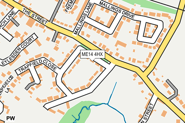 ME14 4HX map - OS OpenMap – Local (Ordnance Survey) ME14 4HX map - OS OpenMap – Local (Ordnance Survey)