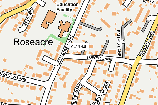 ME14 4JH map - OS OpenMap – Local (Ordnance Survey) ME14 4JH map - OS OpenMap – Local (Ordnance Survey)