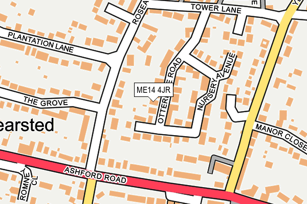 ME14 4JR map - OS OpenMap – Local (Ordnance Survey) ME14 4JR map - OS OpenMap – Local (Ordnance Survey)