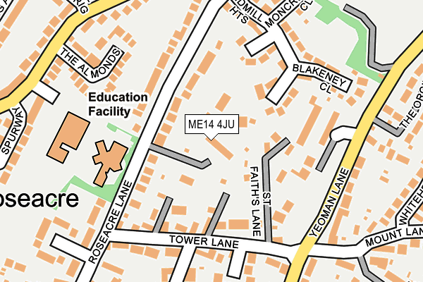 ME14 4JU map - OS OpenMap – Local (Ordnance Survey) ME14 4JU map - OS OpenMap – Local (Ordnance Survey)