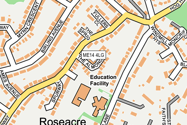 ME14 4LG map - OS OpenMap – Local (Ordnance Survey) ME14 4LG map - OS OpenMap – Local (Ordnance Survey)