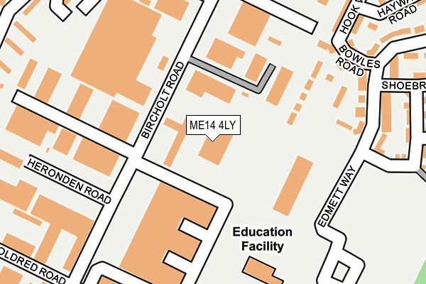 ME14 4LY map - OS OpenMap – Local (Ordnance Survey) ME14 4LY map - OS OpenMap – Local (Ordnance Survey)