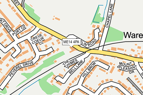 ME14 4PA map - OS OpenMap – Local (Ordnance Survey) ME14 4PA map - OS OpenMap – Local (Ordnance Survey)