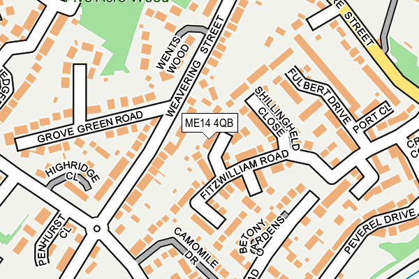 ME14 4QB map - OS OpenMap – Local (Ordnance Survey) ME14 4QB map - OS OpenMap – Local (Ordnance Survey)