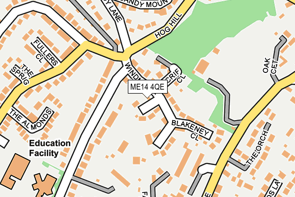 ME14 4QE map - OS OpenMap – Local (Ordnance Survey) ME14 4QE map - OS OpenMap – Local (Ordnance Survey)