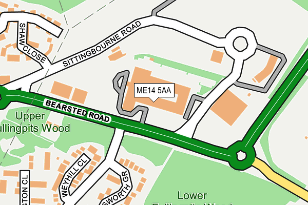 ME14 5AA map - OS OpenMap – Local (Ordnance Survey) ME14 5AA map - OS OpenMap – Local (Ordnance Survey)