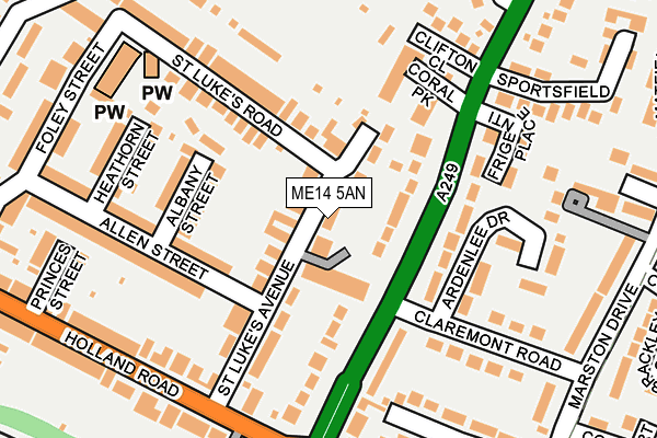 ME14 5AN map - OS OpenMap – Local (Ordnance Survey) ME14 5AN map - OS OpenMap – Local (Ordnance Survey)