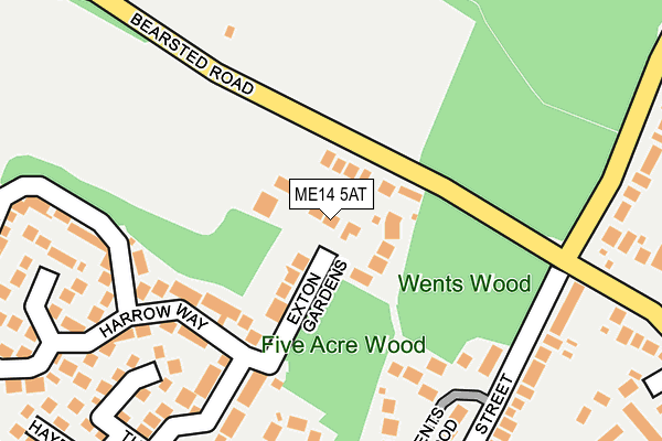 ME14 5AT map - OS OpenMap – Local (Ordnance Survey) ME14 5AT map - OS OpenMap – Local (Ordnance Survey)