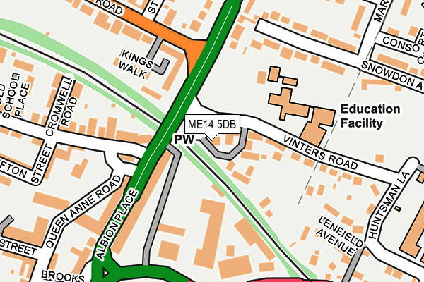ME14 5DB map - OS OpenMap – Local (Ordnance Survey)