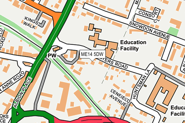 ME14 5DW map - OS OpenMap – Local (Ordnance Survey) ME14 5DW map - OS OpenMap – Local (Ordnance Survey)