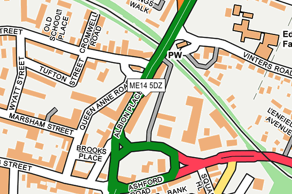 ME14 5DZ map - OS OpenMap – Local (Ordnance Survey) ME14 5DZ map - OS OpenMap – Local (Ordnance Survey)