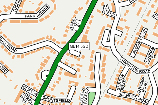 ME14 5GD map - OS OpenMap – Local (Ordnance Survey) ME14 5GD map - OS OpenMap – Local (Ordnance Survey)