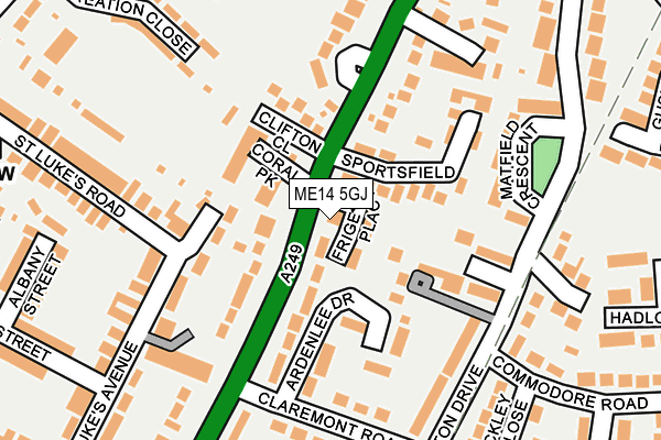 ME14 5GJ map - OS OpenMap – Local (Ordnance Survey) ME14 5GJ map - OS OpenMap – Local (Ordnance Survey)