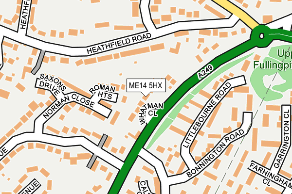 ME14 5HX map - OS OpenMap – Local (Ordnance Survey) ME14 5HX map - OS OpenMap – Local (Ordnance Survey)