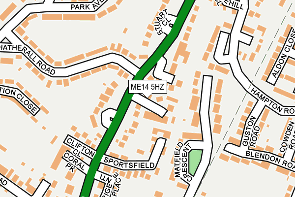 ME14 5HZ map - OS OpenMap – Local (Ordnance Survey) ME14 5HZ map - OS OpenMap – Local (Ordnance Survey)