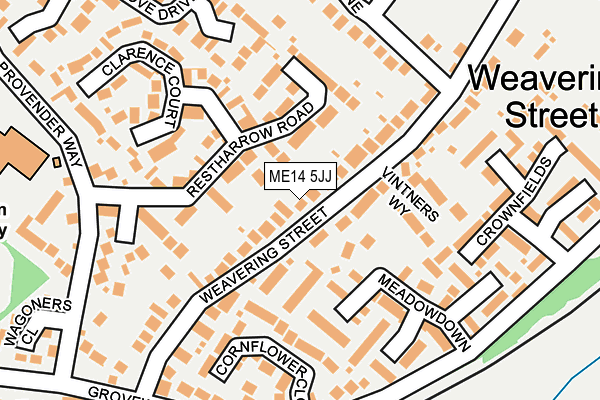ME14 5JJ map - OS OpenMap – Local (Ordnance Survey) ME14 5JJ map - OS OpenMap – Local (Ordnance Survey)