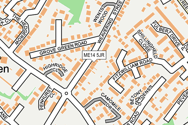 ME14 5JR map - OS OpenMap – Local (Ordnance Survey) ME14 5JR map - OS OpenMap – Local (Ordnance Survey)