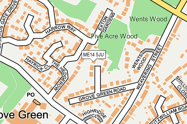 ME14 5JU map - OS OpenMap – Local (Ordnance Survey) ME14 5JU map - OS OpenMap – Local (Ordnance Survey)