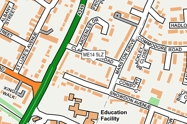 ME14 5LZ map - OS OpenMap – Local (Ordnance Survey) ME14 5LZ map - OS OpenMap – Local (Ordnance Survey)
