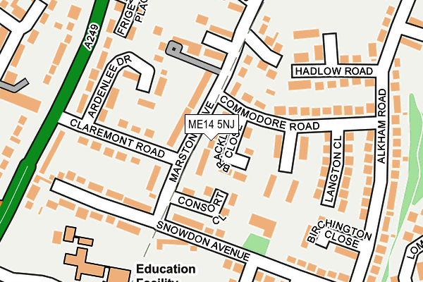 ME14 5NJ map - OS OpenMap – Local (Ordnance Survey) ME14 5NJ map - OS OpenMap – Local (Ordnance Survey)