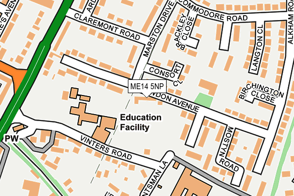 ME14 5NP map - OS OpenMap – Local (Ordnance Survey) ME14 5NP map - OS OpenMap – Local (Ordnance Survey)