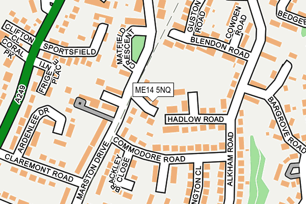 ME14 5NQ map - OS OpenMap – Local (Ordnance Survey) ME14 5NQ map - OS OpenMap – Local (Ordnance Survey)