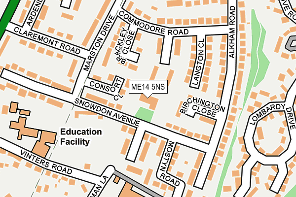 ME14 5NS map - OS OpenMap – Local (Ordnance Survey) ME14 5NS map - OS OpenMap – Local (Ordnance Survey)