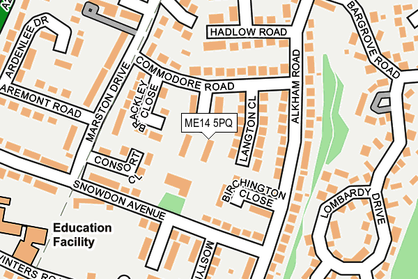 ME14 5PQ map - OS OpenMap – Local (Ordnance Survey) ME14 5PQ map - OS OpenMap – Local (Ordnance Survey)