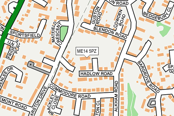 ME14 5PZ map - OS OpenMap – Local (Ordnance Survey) ME14 5PZ map - OS OpenMap – Local (Ordnance Survey)
