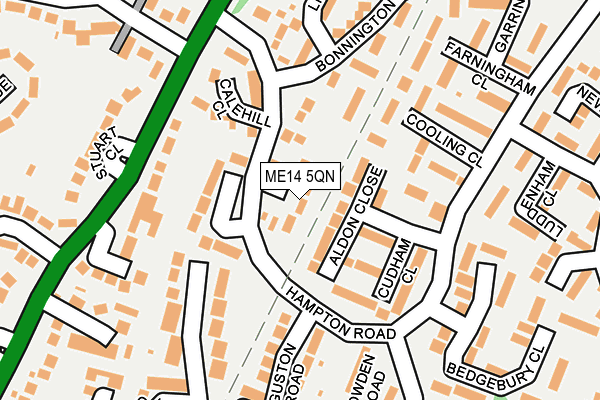 ME14 5QN map - OS OpenMap – Local (Ordnance Survey) ME14 5QN map - OS OpenMap – Local (Ordnance Survey)