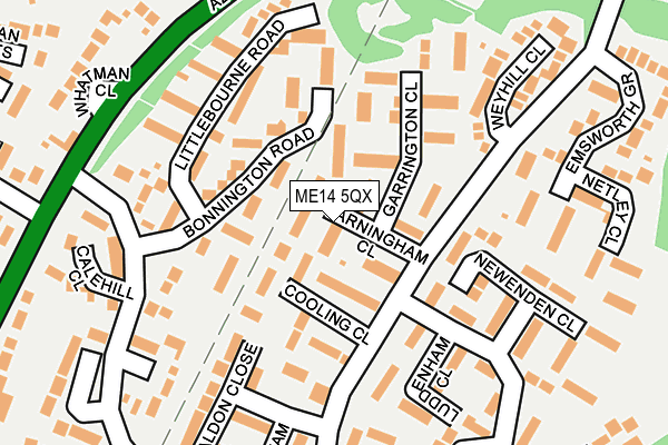 ME14 5QX map - OS OpenMap – Local (Ordnance Survey) ME14 5QX map - OS OpenMap – Local (Ordnance Survey)