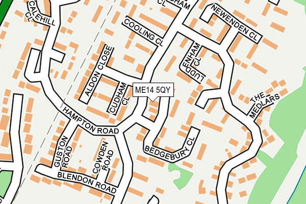 ME14 5QY map - OS OpenMap – Local (Ordnance Survey) ME14 5QY map - OS OpenMap – Local (Ordnance Survey)