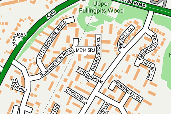 ME14 5RJ map - OS OpenMap – Local (Ordnance Survey) ME14 5RJ map - OS OpenMap – Local (Ordnance Survey)