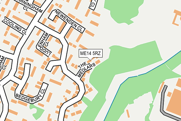 ME14 5RZ map - OS OpenMap – Local (Ordnance Survey) ME14 5RZ map - OS OpenMap – Local (Ordnance Survey)