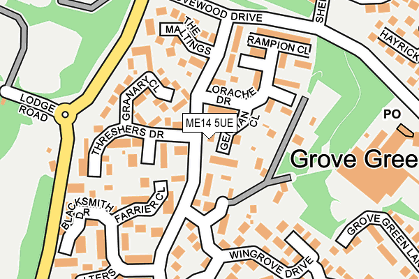 ME14 5UE map - OS OpenMap – Local (Ordnance Survey) ME14 5UE map - OS OpenMap – Local (Ordnance Survey)