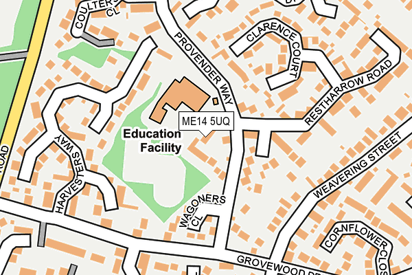 ME14 5UQ map - OS OpenMap – Local (Ordnance Survey) ME14 5UQ map - OS OpenMap – Local (Ordnance Survey)