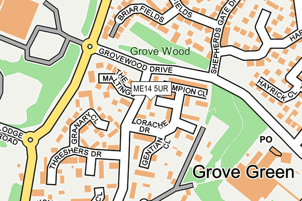 ME14 5UR map - OS OpenMap – Local (Ordnance Survey) ME14 5UR map - OS OpenMap – Local (Ordnance Survey)
