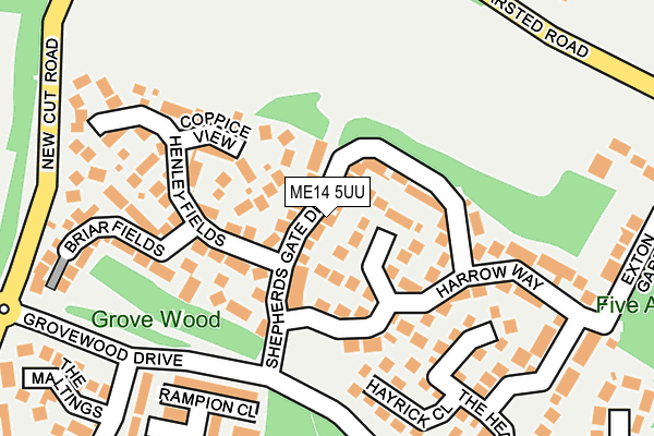 ME14 5UU map - OS OpenMap – Local (Ordnance Survey) ME14 5UU map - OS OpenMap – Local (Ordnance Survey)