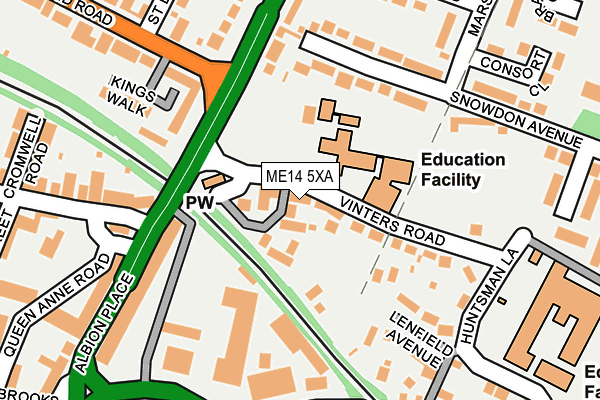 ME14 5XA map - OS OpenMap – Local (Ordnance Survey) ME14 5XA map - OS OpenMap – Local (Ordnance Survey)