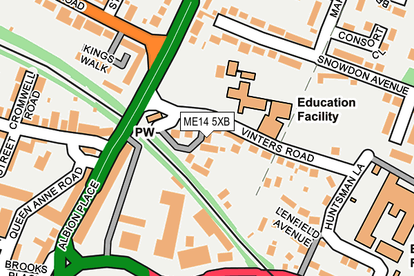 ME14 5XB map - OS OpenMap – Local (Ordnance Survey) ME14 5XB map - OS OpenMap – Local (Ordnance Survey)