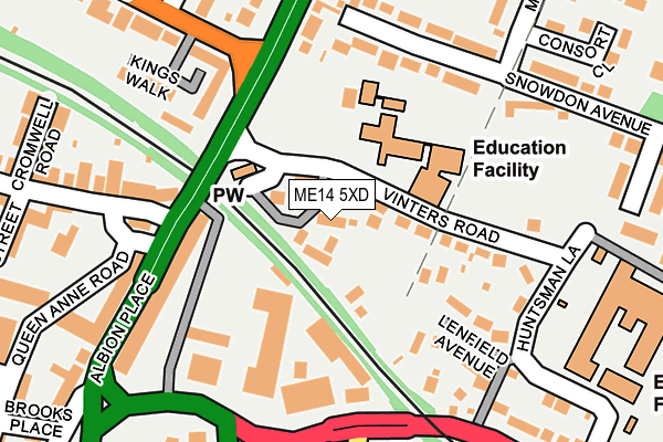 ME14 5XD map - OS OpenMap – Local (Ordnance Survey) ME14 5XD map - OS OpenMap – Local (Ordnance Survey)